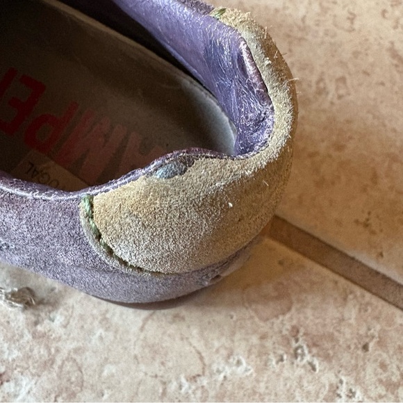 Camper Ariel Pelotas Suede Gray/Purple and Taupe Vintage Sneakers Size 38/8 - Picture 7 of 14